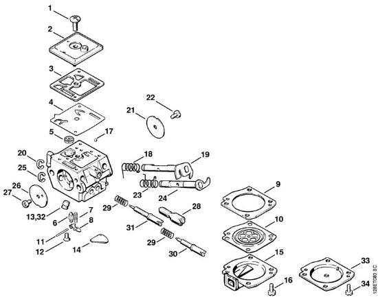 Zage z bencinskim motorjem (MS) 034 Uplinjac C3A-S31 della Marca Stihl