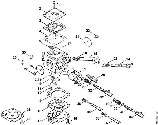 Zage z bencinskim motorjem (MS) 034 Uplinjac C3A-S39 della Marca Stihl