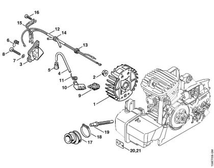 Zage z bencinskim motorjem (MS) 039 Vžigalna naprava della Marca Stihl