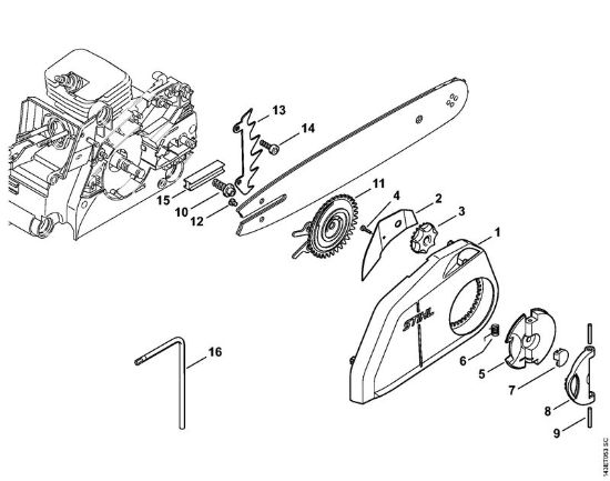 Zage z bencinskim motorjem (MS) MS 170-D Hitro napenjanje verige della Marca Stihl