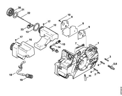 Zage z bencinskim motorjem (MS) MS 170-D Ohišje motorja della Marca Stihl