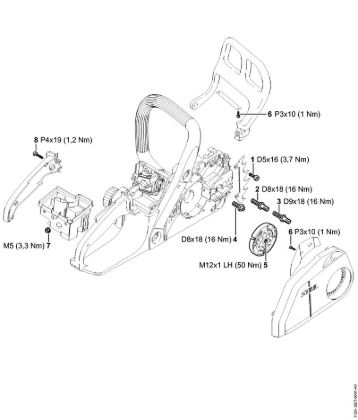 Zage z bencinskim motorjem (MS) MS 170-D Pritezni momenti della Marca Stihl