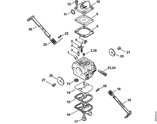 Zage z bencinskim motorjem (MS) MS 170-D Uplinjac C1Q-S57, C1Q-S57, C1Q-S264 della Marca Stihl