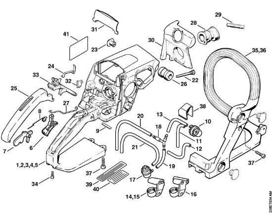 Zage z bencinskim motorjem (MS) MS 210 C-B Ohišje rocaja della Marca Stihl