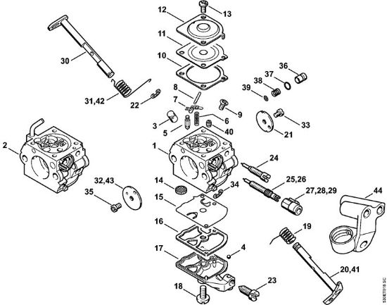 Zage z bencinskim motorjem (MS) MS 210 C-B Uplinjac C1Q-100335, C1Q-S86 della Marca Stihl