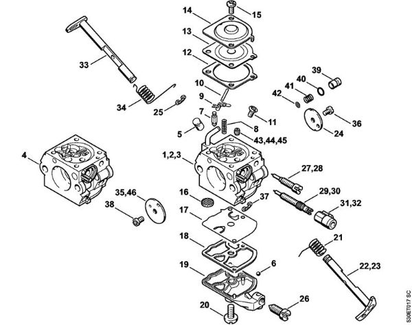 Zage z bencinskim motorjem (MS) MS 210 C-BE Uplinjac C1Q­S89, -S90, -S102, -S106 della Marca Stihl