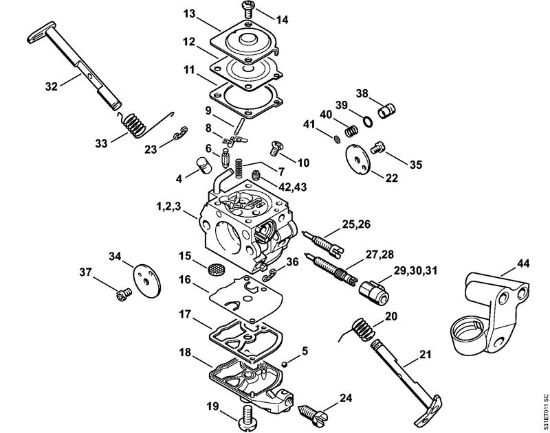 Zage z bencinskim motorjem (MS) MS 230 C-BE Uplinjac C1Q­S91, -S92, -S107, C1Q-100338, 1123/36 della Marca Stihl