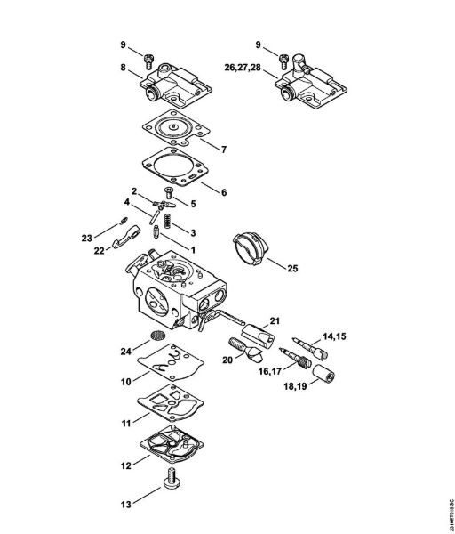 Zage z bencinskim motorjem (MS) MS 231 C-BE Uplinjac WTF-2, WTF-4, WTF-8, WTF-9 (54.2013) della Marca Stihl