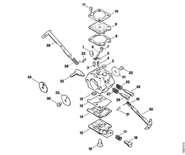 Zage z bencinskim motorjem (MS) MS 250 C-B Uplinjac WT-215, WT-286 (17.2003) della Marca Stihl