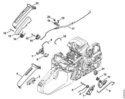 Zage z bencinskim motorjem (MS) MS 251 Aktiviranje plina della Marca Stihl