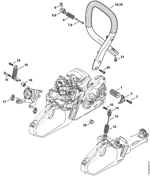Zage z bencinskim motorjem (MS) MS 251 C-BEQ AV-sistem, rocajna cev della Marca Stihl