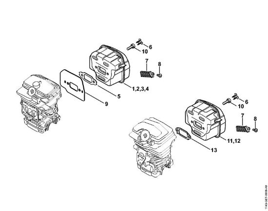 Zage z bencinskim motorjem (MS) MS 251 C-BEQ Dušilec zvoka della Marca Stihl