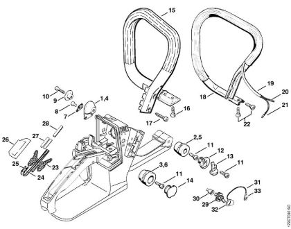 Zage z bencinskim motorjem (MS) MS 260 C-B AV-sistem, rocajna cev della Marca Stihl