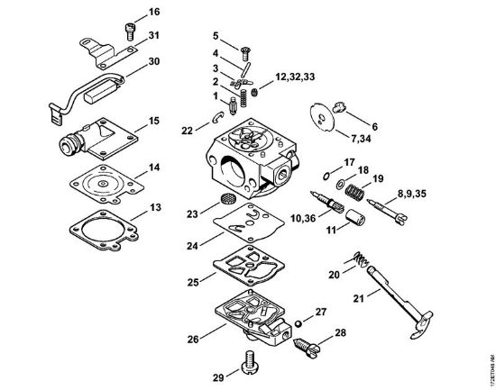 Zage z bencinskim motorjem (MS) MS 260 C-B Uplinjac WTE-1, WTE-2, WTE-4, WTE-11 della Marca Stihl