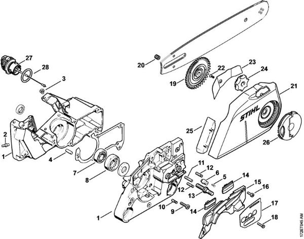 Zage z bencinskim motorjem (MS) MS 260 C-B W Hitro napenjanje verige della Marca Stihl