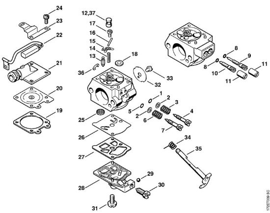 Zage z bencinskim motorjem (MS) MS 260-VW Uplinjac WT-427, WT-581, WT-590   1 62 154 675, 2 62 187 361 (07.2004) della Marca Stihl