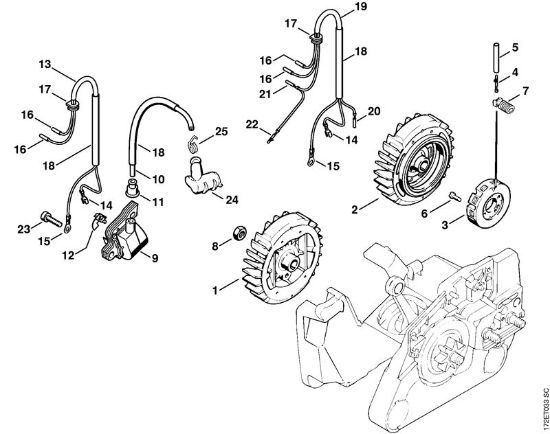 Zage z bencinskim motorjem (MS) MS 260-VW Vžigalna naprava della Marca Stihl