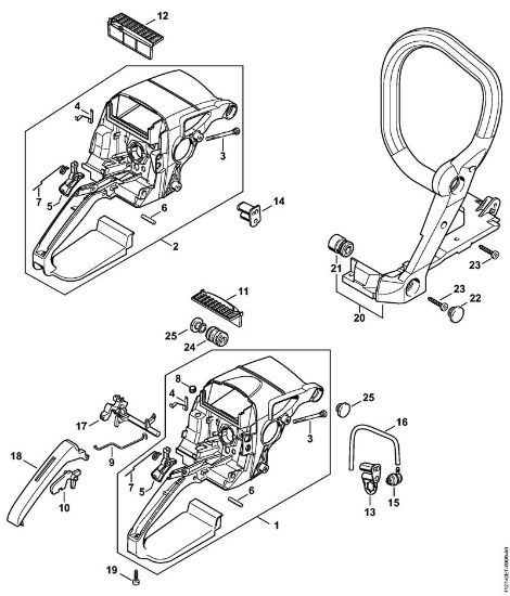 Zage z bencinskim motorjem (MS) MS 290 Ohišje rocaja della Marca Stihl