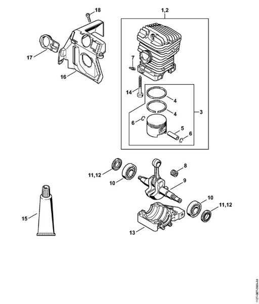 Zage z bencinskim motorjem (MS) MS 290 Valj della Marca Stihl