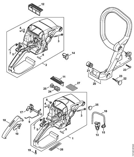 Zage z bencinskim motorjem (MS) MS 290-Z Ohišje rocaja della Marca Stihl