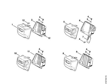 Zage z bencinskim motorjem (MS) MS 380 Dušilec zvoka della Marca Stihl