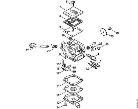 Zage z bencinskim motorjem (MS) MS 380 Uplinjac C3-S148, C3-S149 della Marca Stihl