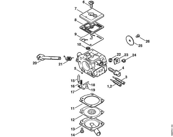 Zage z bencinskim motorjem (MS) MS 380 Uplinjac C3-S148, C3-S149 della Marca Stihl