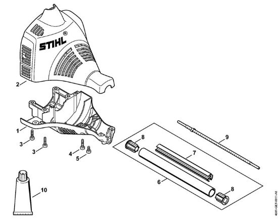 Multi motorji (MM) MM 55 Ohišje motorja, rocaj della Marca Stihl
