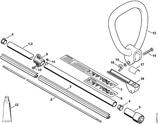 cistilni valji (KW) KW 85 Rocaj, okrogli rocaj della Marca Stihl