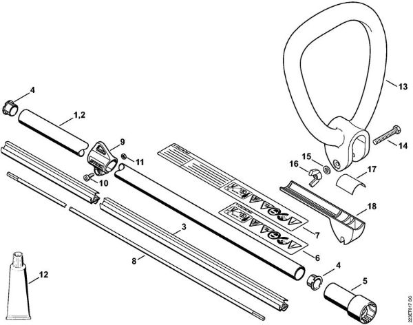 cistilni valji (KW) KW 85 Rocaj, okrogli rocaj della Marca Stihl