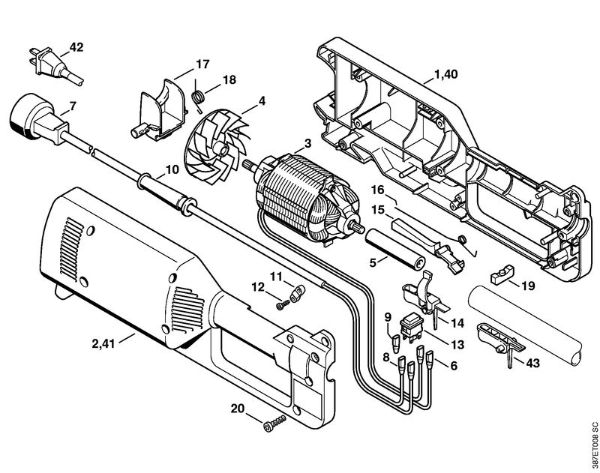 EC 70 EC 70 Elektromotor della Marca Stihl