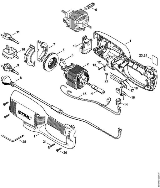 Elektricni obrezovalniki žive meje (HLE) HLE 71 Ohišje, elektromotor della Marca Stihl
