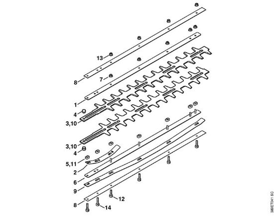 Obrezovalniki žive meje (HL) HL 75 Nož 0°, 30°, 0° - 90° (24.2005), (46.2000) della Marca Stihl