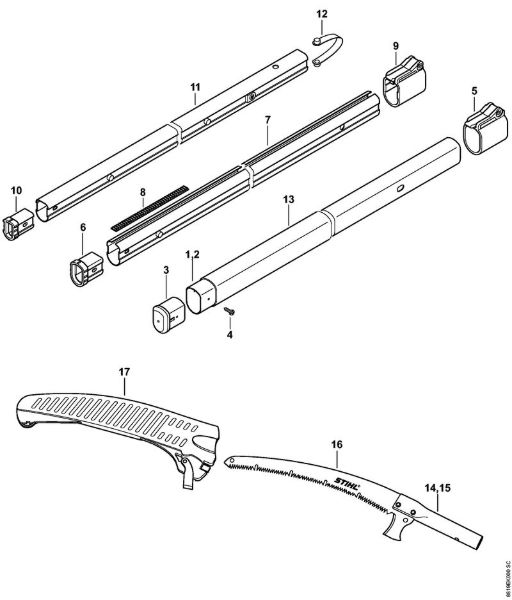 Rocna orodja Teleskopski rocaj 456 cm Teleskopska palica della Marca Stihl