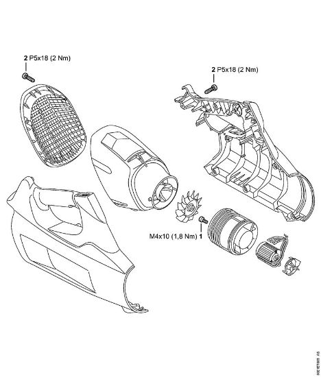 Akumulatorski pihalniki (BGA) BGA 100 Pritezni momenti della Marca Stihl