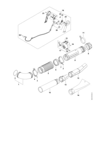 Slika Nagubana cev, Pihalna cev, Upravljalni rocaj BGA 300.0