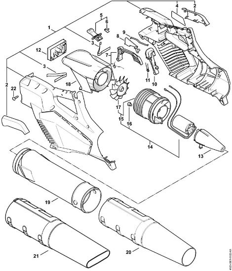 Akumulatorski pihalniki (BGA) BGA 57 Nadomestni deli BGA 57 della Marca Stihl
