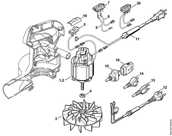 Elektricni pihalniki (BE, BGE) BE 55 Elektromotor BE 55 della Marca Stihl