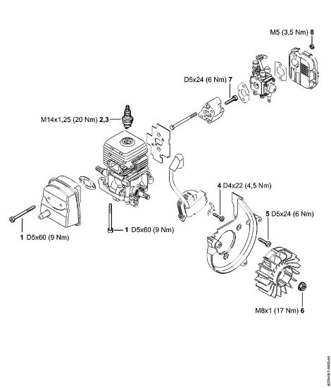 Pihalniki (BG, BR) BG 50 Pritezni momenti della Marca Stihl