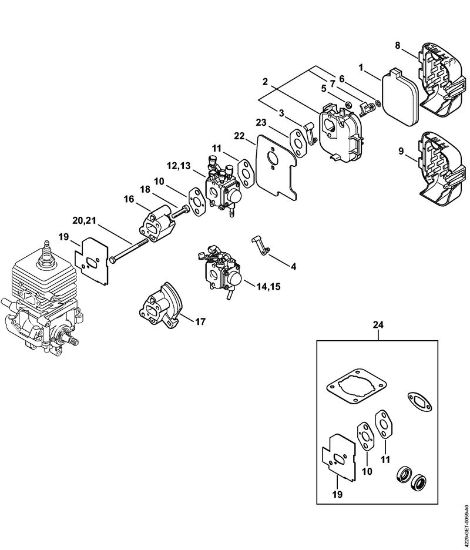 Pihalniki (BG, BR) BG 55 C Z KAT Uplinjac, zracni filter della Marca Stihl