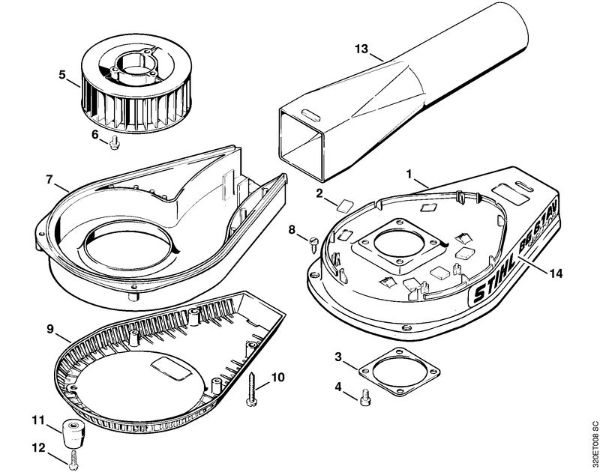 Pihalniki (BG, BR) BG 60 Ohišje puhalnika della Marca Stihl