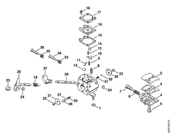 Pihalniki (BG, BR) BG 60 Uplinjac WT-38 della Marca Stihl