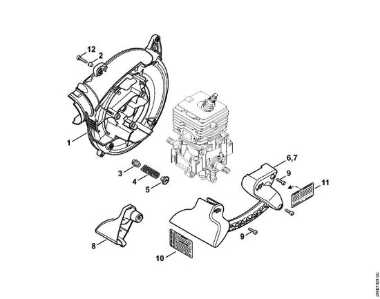 Pihalniki (BG, BR) BG 66 C-E D Ohišje puhalnika notranje BG 66 C della Marca Stihl