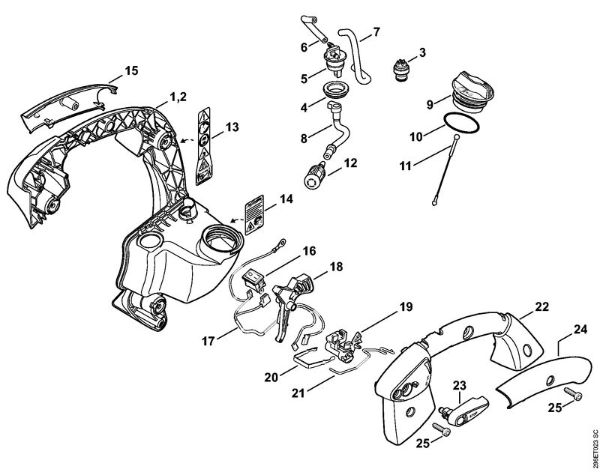 Pihalniki (BG, BR) BG 66 C-E D Okvir rocaja BG 66 C della Marca Stihl