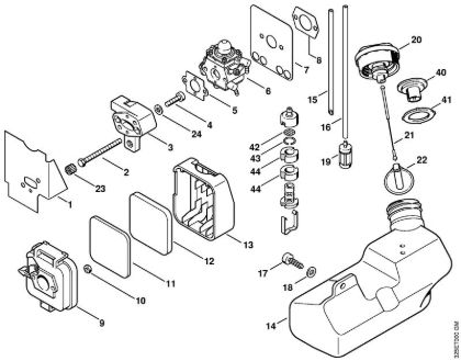 Pihalniki (BG, BR) BG 72 Zracni filter, rezervoar za gorivo della Marca Stihl