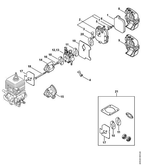 Pihalniki (BG, BR) BG 85-DZ Uplinjac, zracni filter BG 85-DZ della Marca Stihl