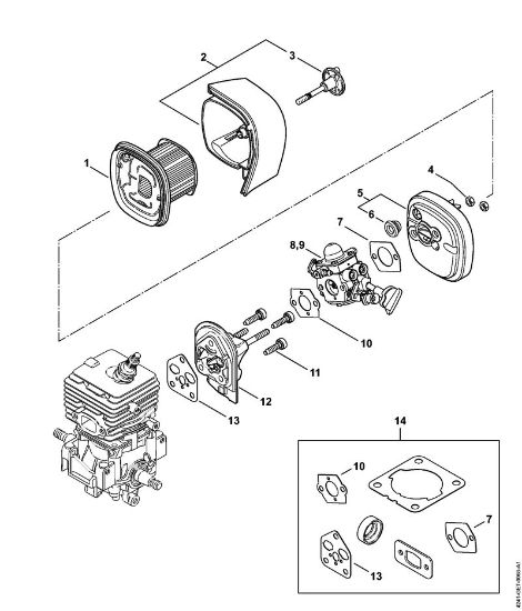 Pihalniki (BG, BR) BG 86 Zracni filter, vmesna prirobnica BG 86, BG 86 C-E, BG 86 C-E Z, BG 86-Z della Marca Stihl
