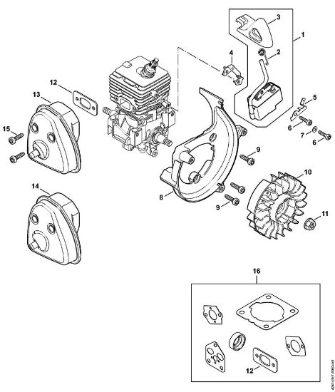 Pihalniki (BG, BR) BG 86 C-E Vžigalna naprava, dušilec zvoka BG 86, BG 86 C-E della Marca Stihl