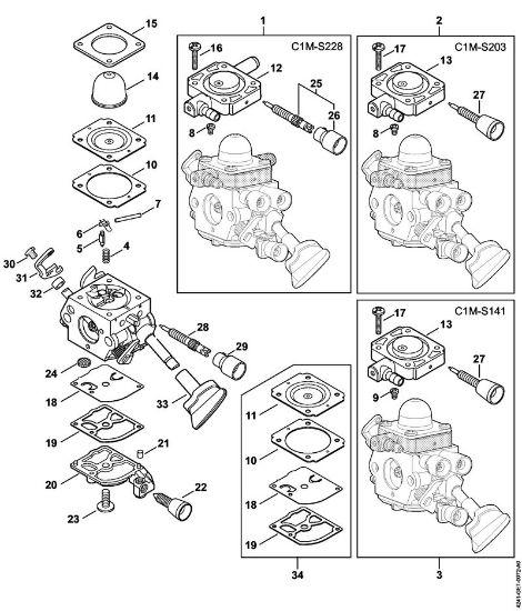 Pihalniki (BG, BR) BG 86 C-E D Uplinjac C1M-S228, C1M-S203, C1M-S141 della Marca Stihl