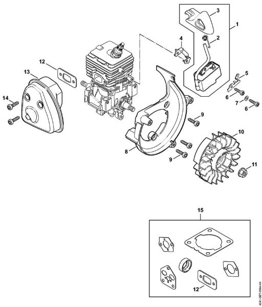 Pihalniki (BG, BR) BG 86 C-E D Vžigalna naprava, dušilec zvoka BG 86 C-E D, BG 86-D della Marca Stihl